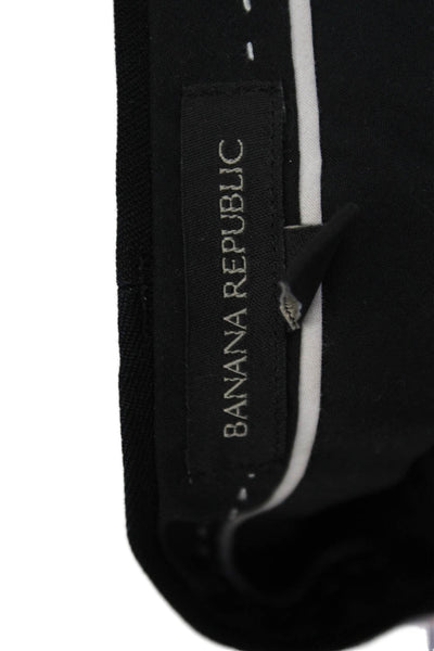 Banana Republic Women Petite Ankle Pants Black Zip Rayon Size 0P