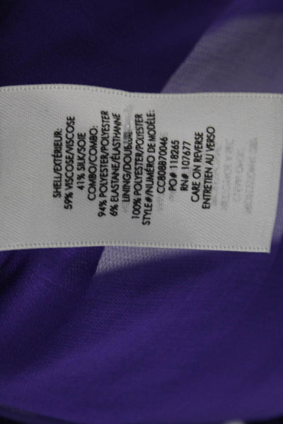 Alice + Olivia Women Sleeveless Purple V-Neck Striped Viscose Blouse Size XS
