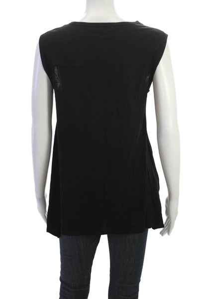BCBG Max Azria Women Sleeveless V-Neck Rayon Tunic Black Pullover Size XS