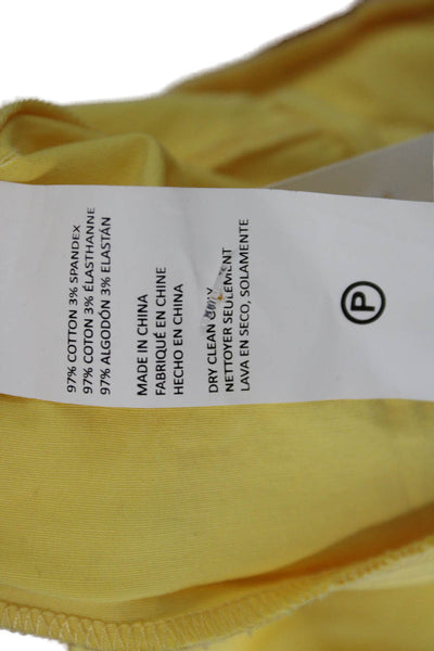 Derek Lam Womens Yellow Sleeveless Round Neck Blouse Zip Cotton Size 40