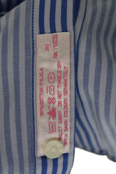 Charles Tyrwhitt Women Striped Cotton Collared Button-Up Long Sleeve Size 6