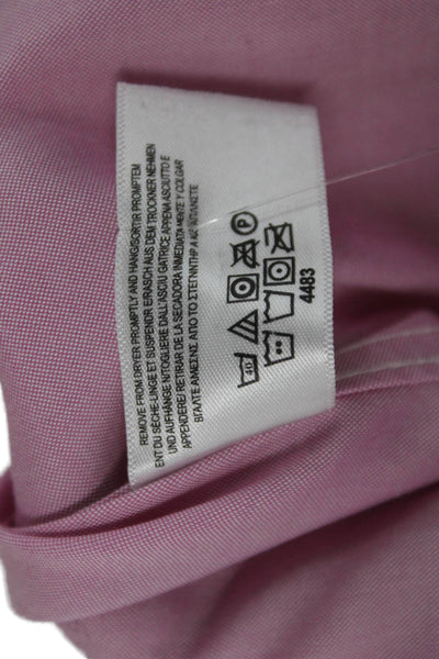 Brooks Brothers Womens Collared Long Sleeve Button-Up Pink Cotton Top Size 0