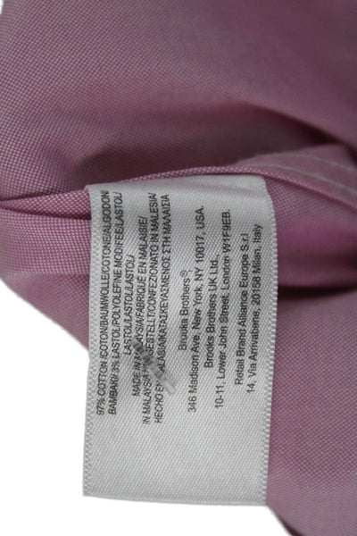 Brooks Brothers Womens Collared Long Sleeve Button-Up Pink Cotton Top Size 0