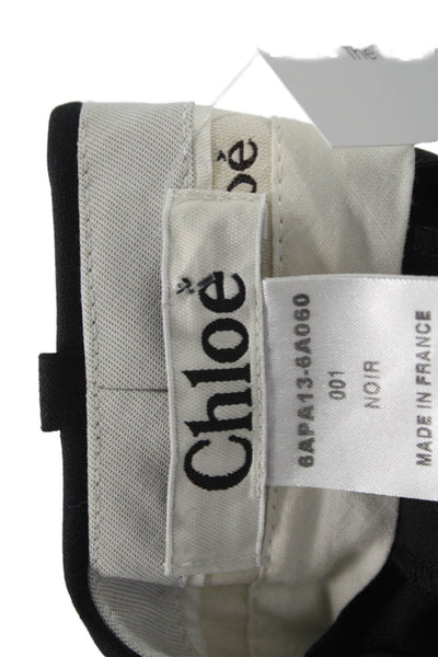 Chloe Women Black Viscose Dress Pants Button Closure Inseam 32 Size 38