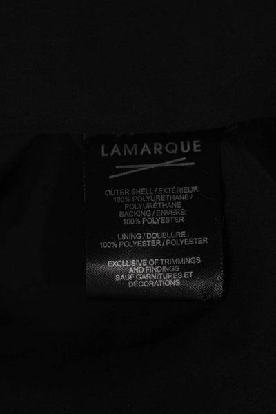 LaMarque Womens Tunic Sleeveless Square Neck Black Polyurethane Zip Size M