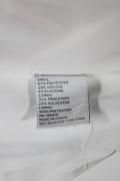Carlisle Womens White Plaid Basic Jacket Button Closure Size 6