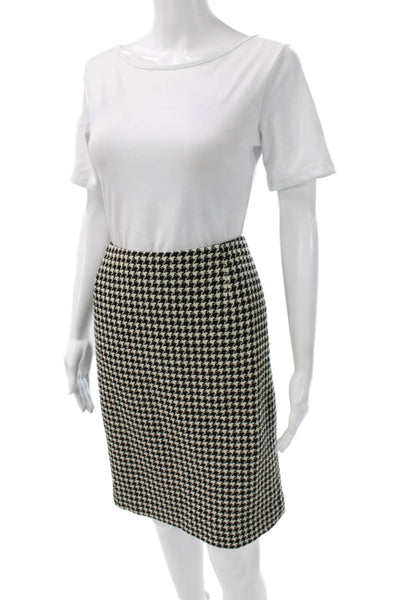 Carlisle Womens Straight Pencil Wool Checked Skirt Zip Knee Length Size 6