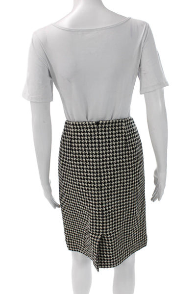 Carlisle Womens Straight Pencil Wool Checked Skirt Zip Knee Length Size 6