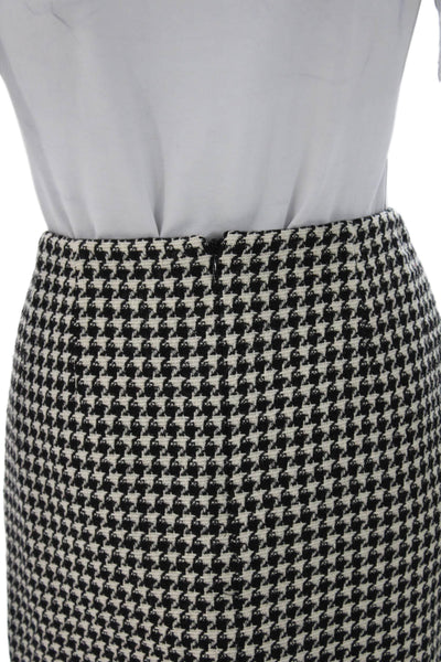 Carlisle Womens Straight Pencil Wool Checked Skirt Zip Knee Length Size 6
