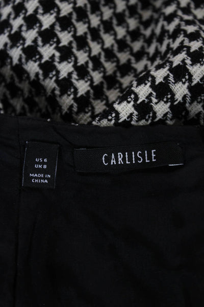 Carlisle Womens Straight Pencil Wool Checked Skirt Zip Knee Length Size 6