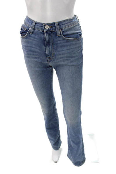 Hudson Womens Blue Bootcut Jeans Mid Rise Button Cotton Blend Size 25