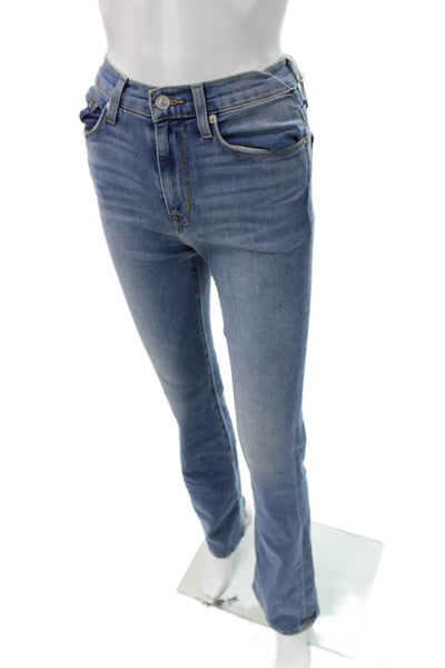 Hudson Womens Blue Bootcut Jeans Mid Rise Button Cotton Blend Size 25
