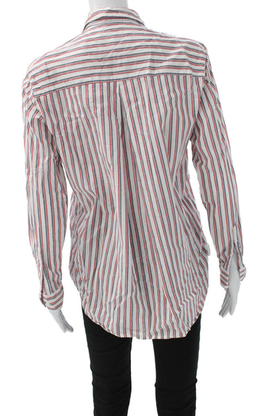 Grayson Womens Striped Collared Button-Up Cotton Long Sleeve Size 2