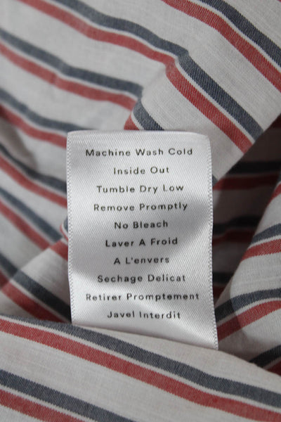 Grayson Womens Striped Collared Button-Up Cotton Long Sleeve Size 2