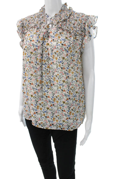 Pleione Womens Multicolor V-Neck Sleeveless Basic Blouse Polyester Size S