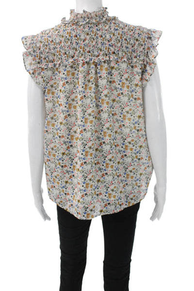Pleione Womens Multicolor V-Neck Sleeveless Basic Blouse Polyester Size S