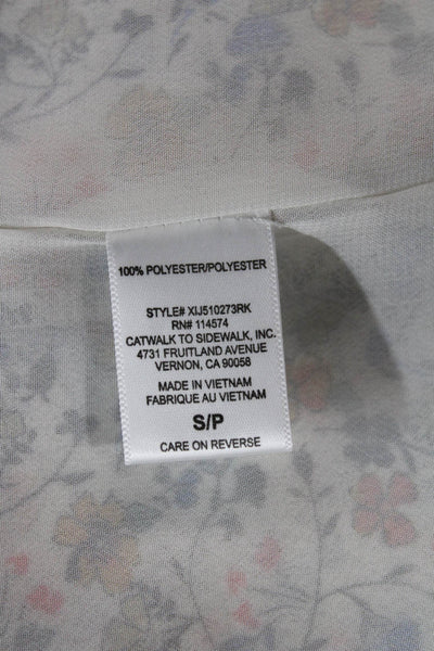 Pleione Womens Multicolor V-Neck Sleeveless Basic Blouse Polyester Size S