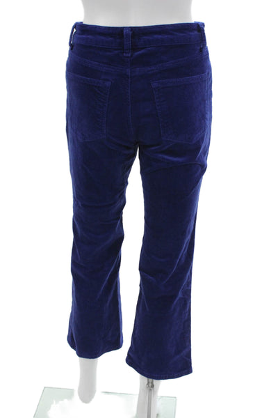Pilcro Anthropologie Women Cropped Cotton Pants Blue Button Size 27
