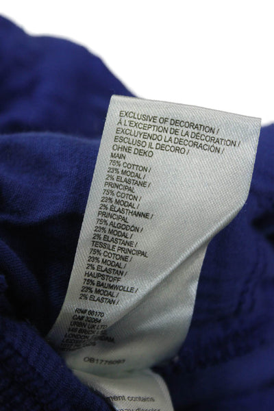 Pilcro Anthropologie Women Cropped Cotton Pants Blue Button Size 27