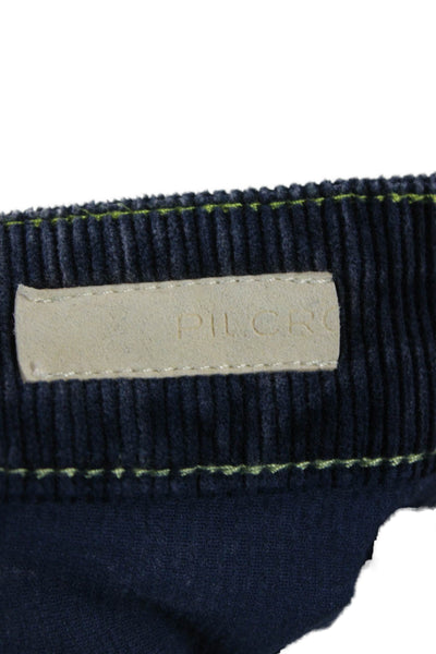 Pilcro Anthropologie Womens Cropped Blue Button Pants Size 27