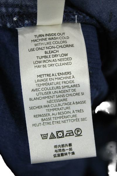 Pilcro Anthropologie Womens Cropped Blue Button Pants Size 27
