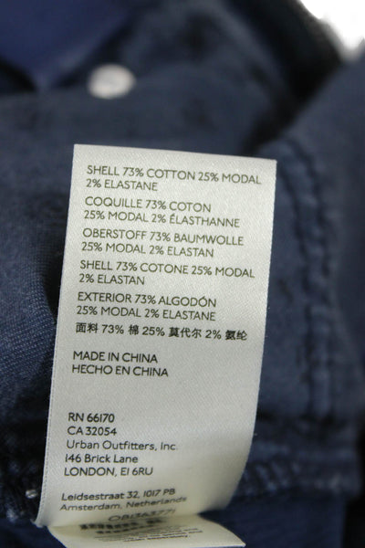 Pilcro Anthropologie Womens Cropped Blue Button Pants Size 27