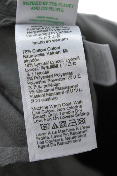J Crew Womens Cropped Pants Gray Cotton Button Petites Size 27