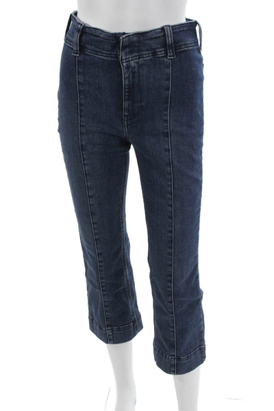 Pilcro Anthropologie Women Cropped Mid-Rise Blue Jeans Cotton Blend Size 27