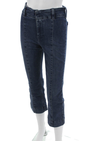 Pilcro Anthropologie Women Cropped Mid-Rise Blue Jeans Cotton Blend Size 27