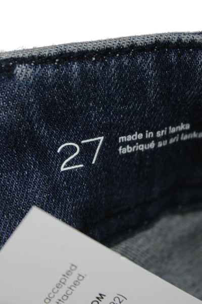 Pilcro Anthropologie Women Cropped Mid-Rise Blue Jeans Cotton Blend Size 27