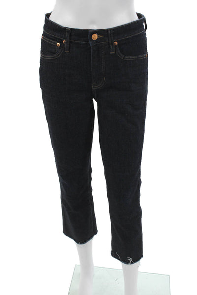 J Crew Women Cropped Blue Jeans Low Rise Cotton Blend Size 27