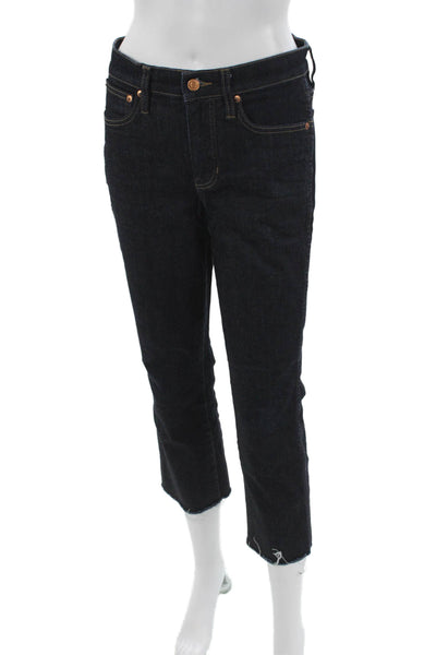 J Crew Women Cropped Blue Jeans Low Rise Cotton Blend Size 27