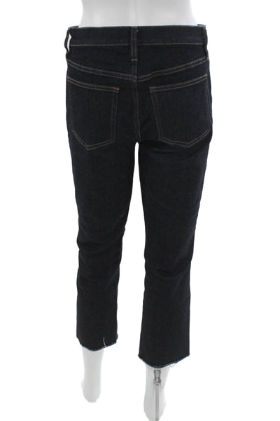 J Crew Women Cropped Blue Jeans Low Rise Cotton Blend Size 27