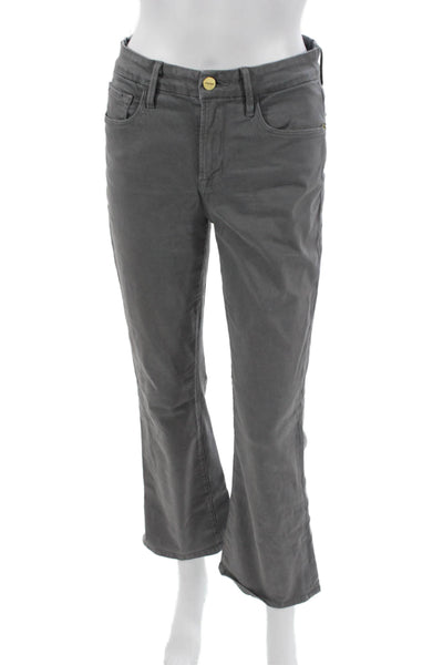 Frame Womens Flared Jeans Gray Cotton Mid Rise Size 27