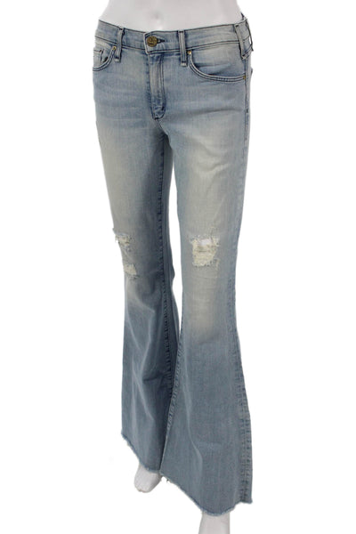 McGuire Womens Flared Jeans Blue Low Rise Button 32 Inseam Size 26