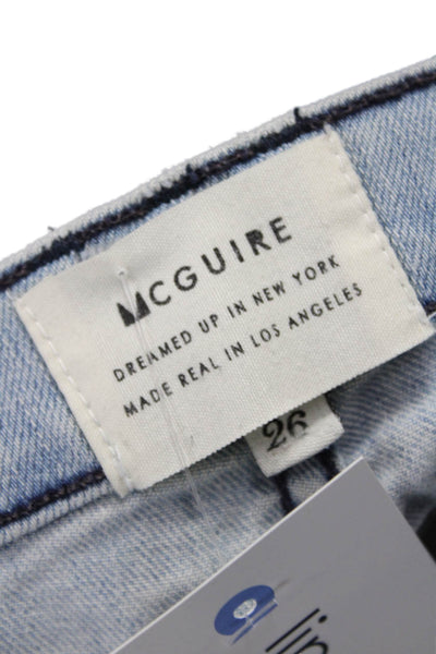 McGuire Womens Flared Jeans Blue Low Rise Button 32 Inseam Size 26