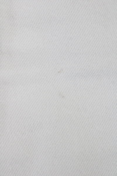 Agolde Womens Cropped Jeans White Mid Rise Button Size 25