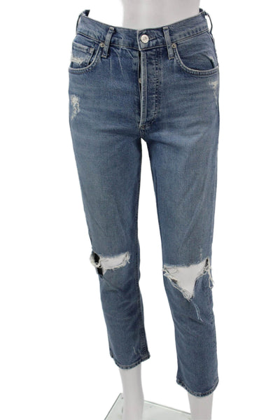 Citizens of Humanity Women Cropped High Rise Blue Jeans Size 25