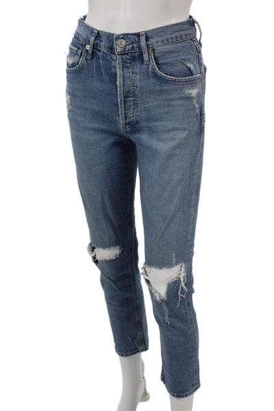 Citizens of Humanity Women Cropped High Rise Blue Jeans Size 25