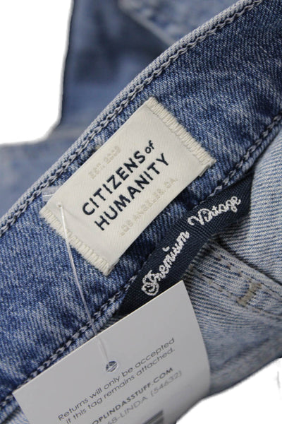 Citizens of Humanity Women Cropped High Rise Blue Jeans Size 25