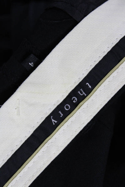 Theory Women Dress Pants Black Wool Zip Closure Size 4