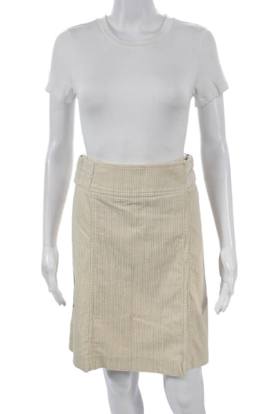 Tara Jarmon Women Beige Cotton Wrap Skirt Short Button Solid Size 36