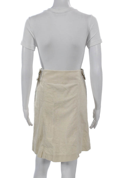 Tara Jarmon Women Beige Cotton Wrap Skirt Short Button Solid Size 36