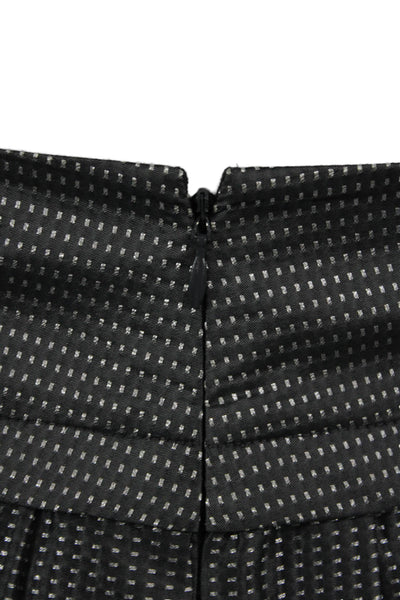 Theory Womens A-Line Skirt Black Geometric Polyester Short Zip Size 4