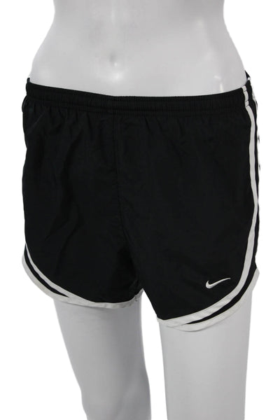 Nike Women Athletic Shorts Black Polyester Drawstring Size XS