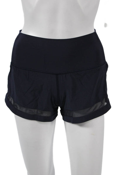 Lululemon Womens Athletic Blue Solid Polyester Blend Shorts Size 2