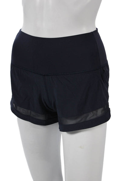 Lululemon Womens Athletic Blue Solid Polyester Blend Shorts Size 2
