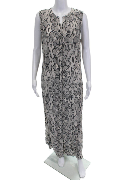 Barneys New York Women Maxi Silk V-Neck Multicolor Sleeveless Dress Size XS