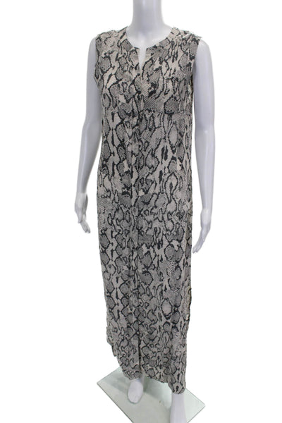 Barneys New York Women Maxi Silk V-Neck Multicolor Sleeveless Dress Size XS