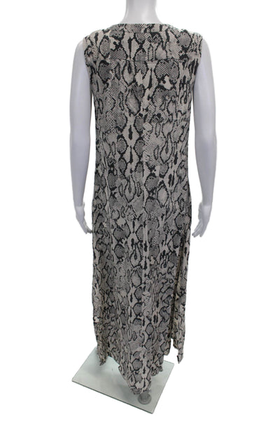 Barneys New York Women Maxi Silk V-Neck Multicolor Sleeveless Dress Size XS